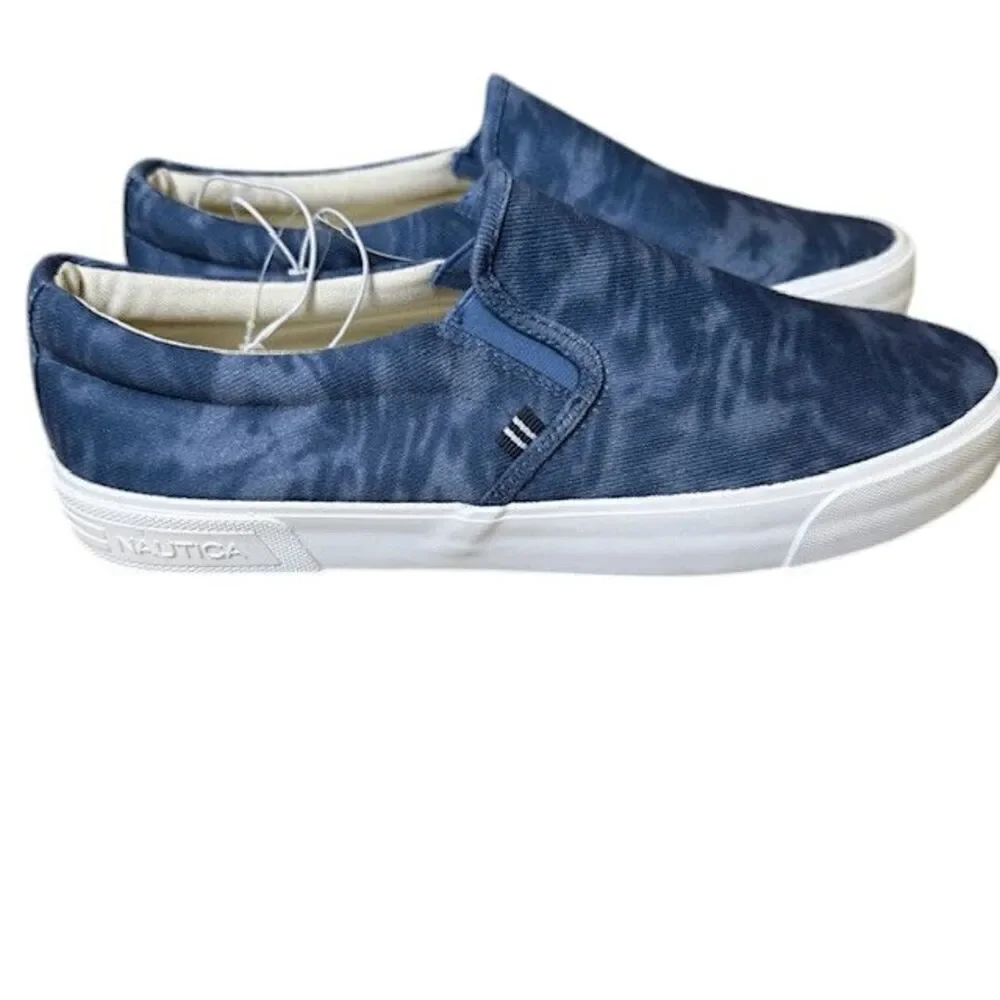 NWT Nautica Candler Slip On Shoes in Indigo Tie Dye Print Men's Size 9.5‎